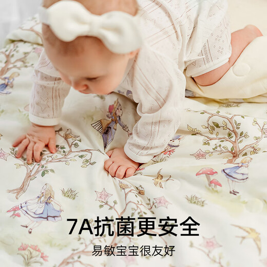 Manxi (EMXEE) baby quilt, children's air-conditioned summer cool quilt, gauze mulberry silk cotton quilted quilt, sweetheart factory 110*140cm