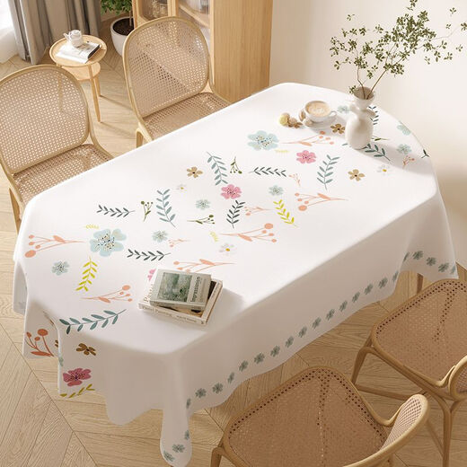 Caidi Ling oval tablecloth waterproof, oil-proof, anti-scalding, no-wash pvc tablecloth coffee table cloth imitation fabric tablecloth dining table mat universal yarn cloth-Pandora dot 120*170cm