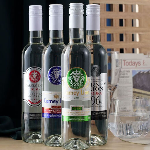 萩乃露龙舌兰味配制酒金酒白朗姆酒96度伏特加国产洋酒500ml酒吧KTV调酒 4瓶 组合