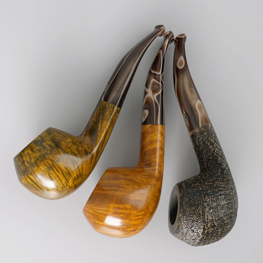 MUXIANG Heather Pipe's Men's Fabilleuse à la main Bulldog Pipe Suffon Souffon Même modèle 673 Traditionnel Old Fashioned Smoking Tool Tool Coumor Gold Coumor 673