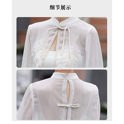 OLJ高档品牌短款外套女2025年夏季新款时尚个性后开叉盘扣设计感上衣 白色 S