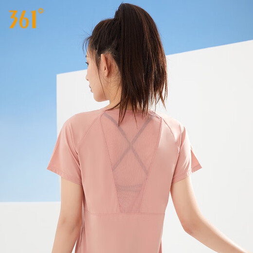 361 Yoga Wear Women's Short Sleeve Running Top Training Pilates Sports T-Shirt Loose Fitness Wear Blue 2006 M