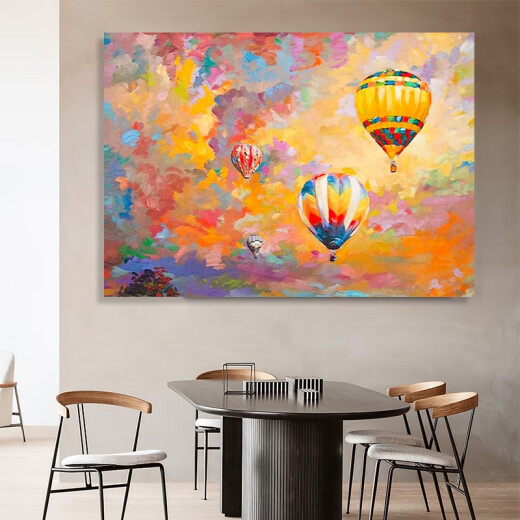 Mo Shenchun hand-painted oil painting living room decoration painting colorful hot air balloon restaurant bedroom bedside children's room scenery texture hanging painting hot air balloon (recommended by the owner - no border painting) +110*80cm