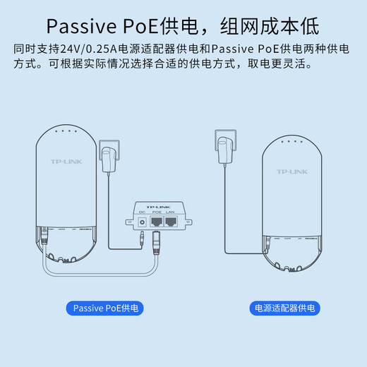 Pulian (TP-LINK) wireless bridge outdoor high-power ap directional antenna monitoring cpe long-distance wifi one-to-many transmission PoE module DC power supply CPE501 set 5 kilometers 100M network port 5G