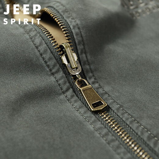 JEEP SPIRIT Jeep Jacket Men's Jacket Men's Autumn and Winter Stand Collar Washed Reversible Casual Men's Top Dark Blue 2XL