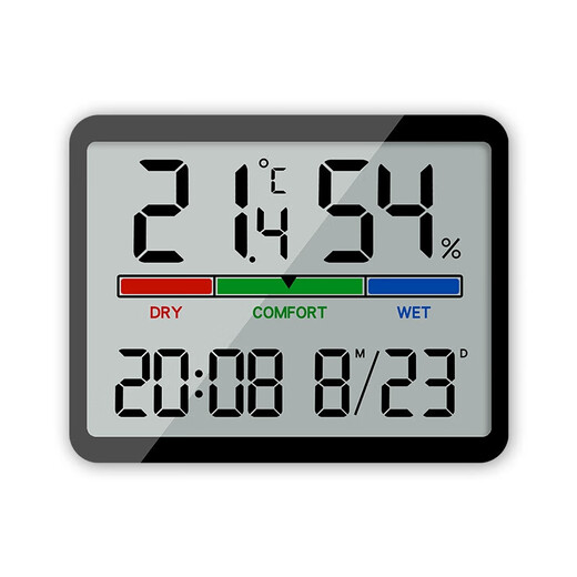 
Yusenyi ink screen clock large screen ink screen clock household electronic wall large screen intelligent temperature and humidity student bedside black 9905