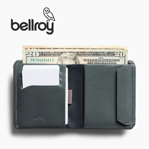 Bellroy Australia Coin Brieftasche Spring Neue Leder Brieftasche Münzkartenspeicherpaket Funktion Wallet Ink Grau Grün