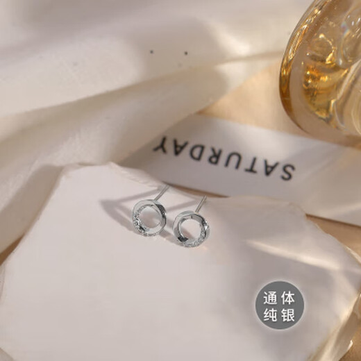 Shiyi Outlets high-quality counter clearance and removal 18K gold grade earrings rhinestone rose gold earrings silver and white