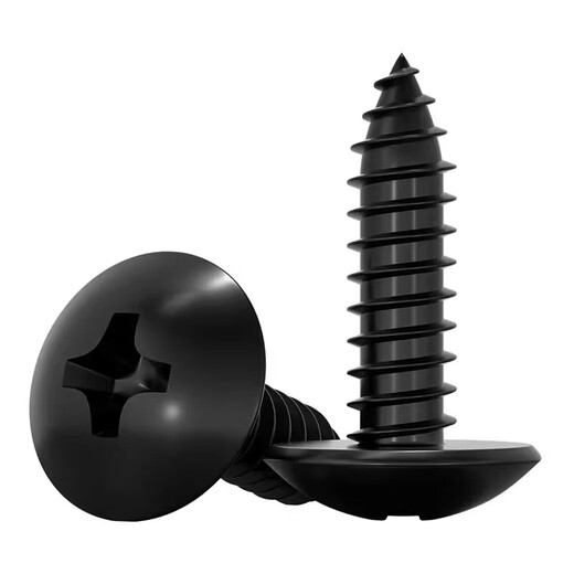 Tianzhuo Hardware national standard black 304 stainless steel cross large flat head self-tapping screws mushroom head black zinc plated M3M4M5MM6mm black 304M4*12 50 pcs