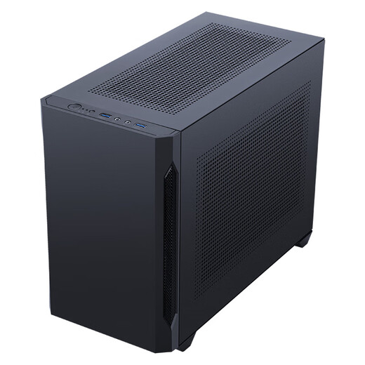 先马（SAMA）趣造air黑色 游戏办公桌面主机小机箱 三面网孔散热/易拆结构/支持matx主板ATX电源/双U3/顶部防尘