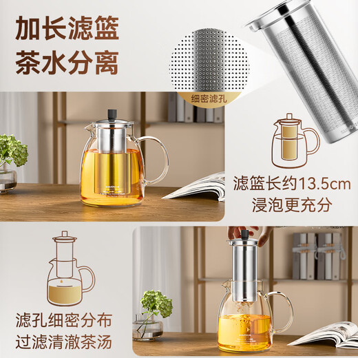 KAMJOVE teapot elegant cup heat-resistant glass tea set kung fu office flower teapot tea separate cup teapot home