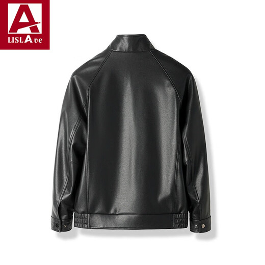 Veste en cuir véritable en cuir de chèvre Lislave hommes et femmes veste de même style 2025 Spring Nouvelle tendance Haine Motorcycle Veste Sandalwood Brown L (Recommandé 95-120 Jin [Jin est égal à 0,5 kg]))