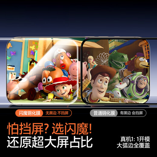 Flash Magic [Flash-Aufkleber Little Magic Box 丨 Keine schwarzen Kanten und kein Bildschirmblocking] für iPhone 16 Promax Tempered Film Apple 16 Pro Mobiltelefonfilm Anti-Fingerabdruck High Definition Anti-Fingerabdruck Anti-Fall-Film [2 Stücke] Ein Cover und ein Sekunde Aufkleber* Keine schwarzen Kanten und keine Bildschirmblockierung iPhone 16