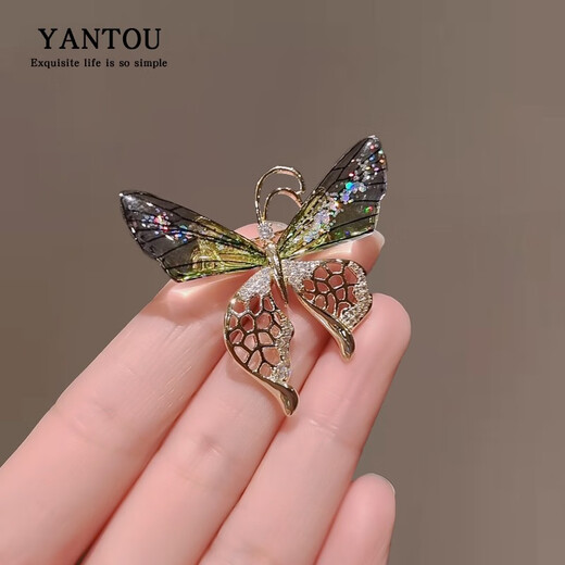 QUAMER Super Fairy Butterfly Brooch High-end ins Female Korean Personalized Suit Pin Versatile Accessories Butterfly