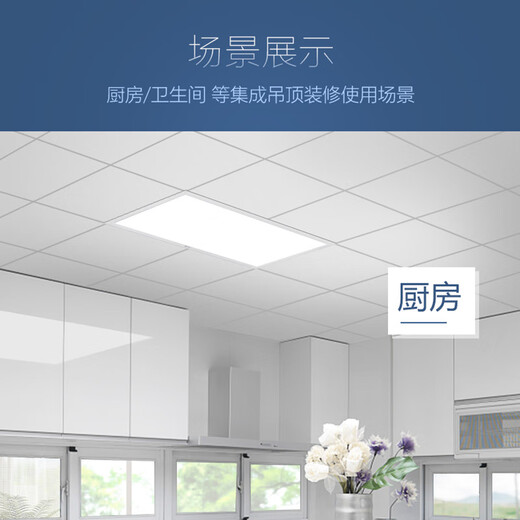 Yilin integrated ceiling LED light bathroom aluminum gusset kitchen light square light flat light 30x60 long light aluminum silver frame/24W