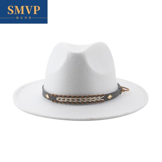 SMVP Tibetan top hat cowboy hat felt hat western cowboy woolen Tibetan hat ethnic style Xinjiang Tibet travel hat brown M (56-58cm)