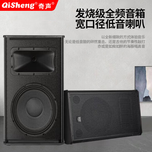 Qisheng family ktv audio set karaoke machine karaoke professional-grade theater karaoke conference room stage equipment full set of TV living room bar party room subwoofer speaker 15-inch professional-grade audio set + subwoofer