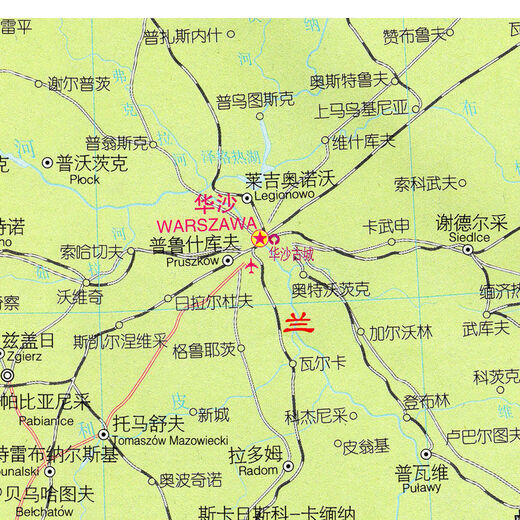 2023新款 波兰 捷克 斯洛伐克 匈牙利 中文版 交通 海报 13590cm（高X宽） 相纸（有配送专业胶不伤墙）