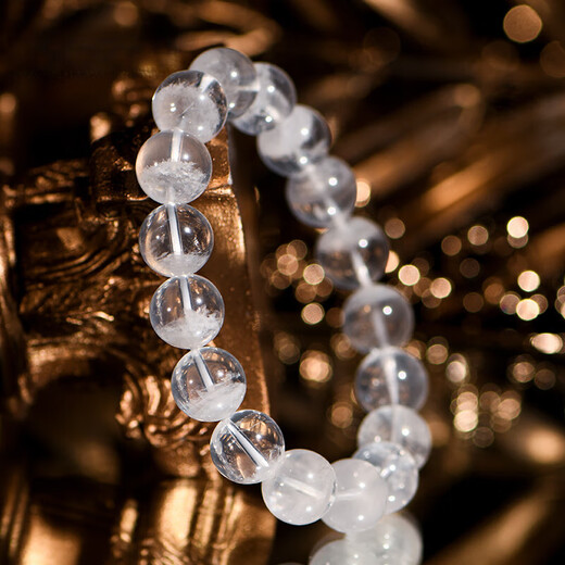 Eternal symbol light luxury brand collection grade natural crystal 7A cream body cornucopia white ghost bracelet women's Valentine's Day gift 8mm white ghost cornucopia