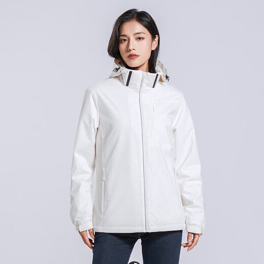 Holzspecker (Tucano) plus Samtintegrierte Jacke für Frauen, einschichtige Outdoor-Herbst- und Winter Mountaineering-Jacke warme weiche Schalen-Windbreaker 9930S-2 Ginkgo White-Woman [Camouflage] 3xl