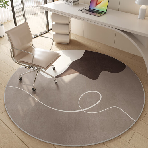 Swivel chair floor mat, round carpet, living room, light luxury computer chair, floor mat, washable study, soundproof swivel chair cushion, Late Qiufeng-14105-round 120*120cm round
