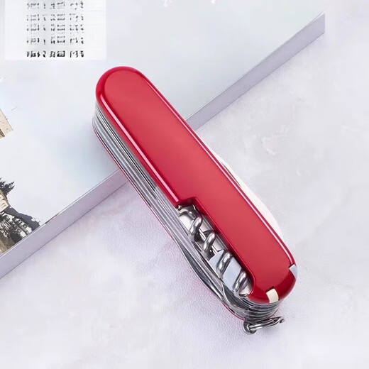 
Gift Swiss Army Knife 91MM16795 Outdoor Multifunctional Knife Folding Knife 60 9cm9cm Red