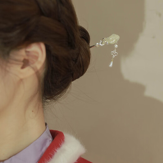 Two generations of happy country, auspicious clouds, tassel hairpin, high-end hairpin, ancient style cheongsam, Hanfu headdress, daily hairpin gift, gift box