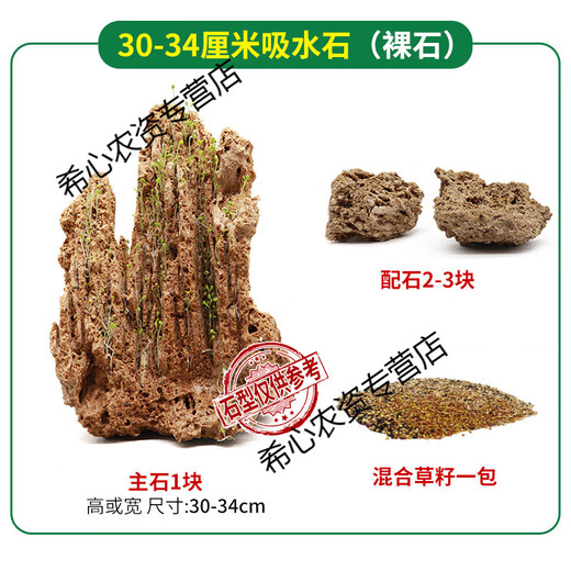 OIMG absorbent stone landscape absorbent stone rockery bonsai natural landscaping raw stone rockery stone courtyard rockery natural raw stone 30-34CM absorbent stone (pot not included)