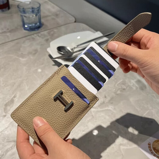 Montberska Bag Pull-out Multi-Card-ID-Karten-Karten-Kartentasche mit großer Kapazitäts-ID-Kartenkarte Set kleiner Ultra-Dünn-Kartenclip grau [Draw-out 6 Card Slots]