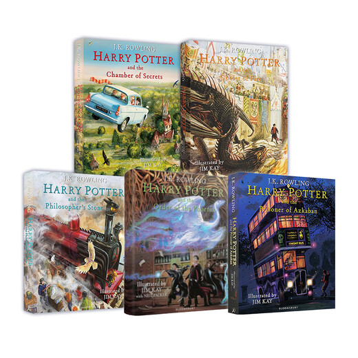 
Original English picture book [hardcover] painted illustration version, full set of canvas bags, Harry Potter, big book 12345, Harry Potter and the Philosopher's Stone Secret Room, Azkaban, the Order of the Phoenix, Harry Potter, 5 volumes, all