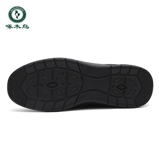 Woodpecker 2025 Herbst und Winter neue Herrenschuhe britische sportliche lässige Bohnenlederschuhe vielseitige Slip-on-faule trendige Herrenschuhe 2629 schwarz 39