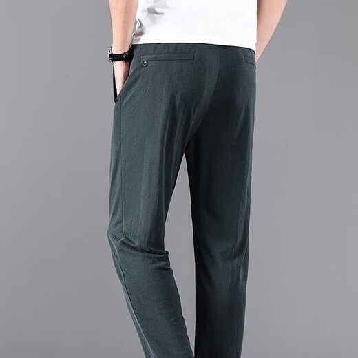 
BiaOKINGPAUL/BiaOKINGPAUL/DiaOKINGPAUL Summer Men’s Four-sided Stretch Loose Straight-Tight Pants [Modal 9885-Ink Gray] M [Waist circumference 2.2-2.3 feet 105-120Jin [Jin equals 0.5 kg]]