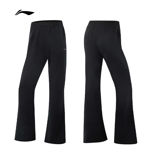 Li Ning Fitness Series Milk Fu Pants Micro-flare Waiting Pants Women's 25 Autumn and Winter New Fashionable Skin-Friendly Comfortable Sports Pants [Skin-friendly and breathable] Regular-Friendly-Black (718 models)-1 XL