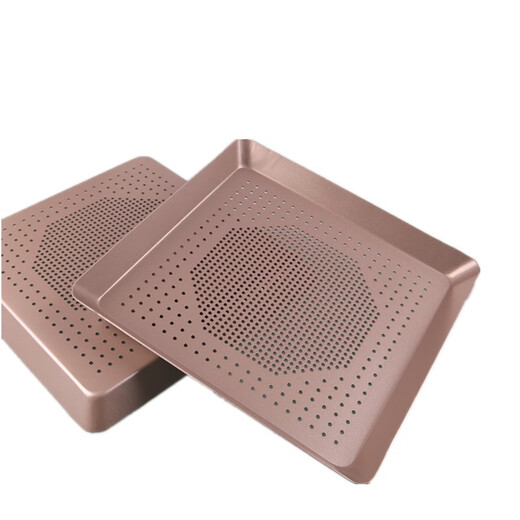 Baking non-stick anode square punched pizza tray cookie bread tray aluminum alloy oven baking pan 13 inches 33*33cm non-porous