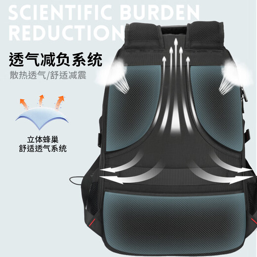 Sumpfes Schweizer Reisetasche große Kapazität Mehrkomponent-Gürtel unabhängiger Schuhlager nasses und trockene Trennung Multifunktionaler Rucksack Schoolbag Schwarz große Größe groß