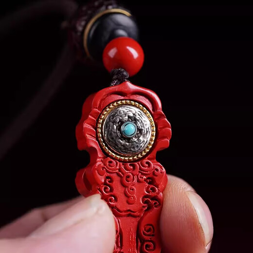 Langkaidanton cinnabar natal Buddha raw ore Vajra pestle pendant for men's zodiac year pendant, which belongs to rabbit, red sand and demon pestle, belongs to dog and pig, Amitabha