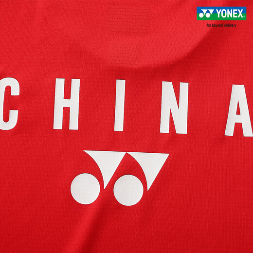 YONEX尤尼克斯羽毛球服2024中国国家队巴黎战袍男女款VC速干大赛服 10666CR短袖（男）钻石红 L