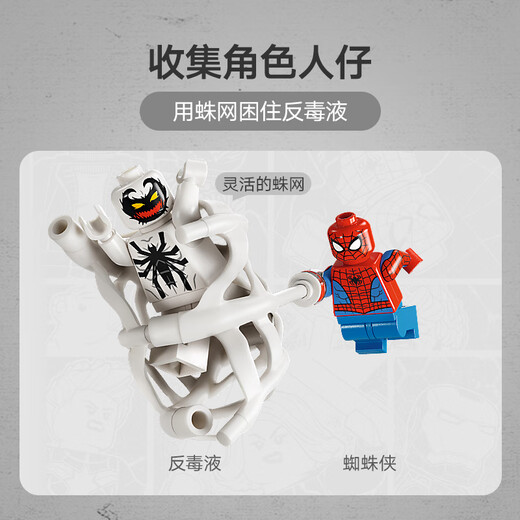 乐高（LEGO）积木超级英雄76308 蜘蛛侠机甲战反毒液男孩女孩儿童玩具生日礼物