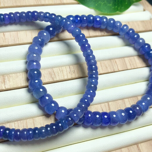 DL 1998 Fat Dong Lai quality tanzanite bracelet collection grade natural l bead men's and women's unfired sapphire bead bracelet 5*3mm