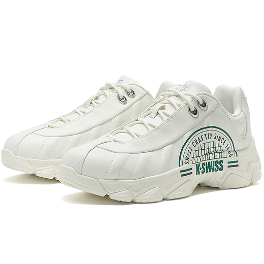 Kswiss Casual Chores pour hommes et femmes Spring New Retro Retro Breathable Couple Comfort Sneakers 9276-US 215 Tofu White / Dream Silver 39