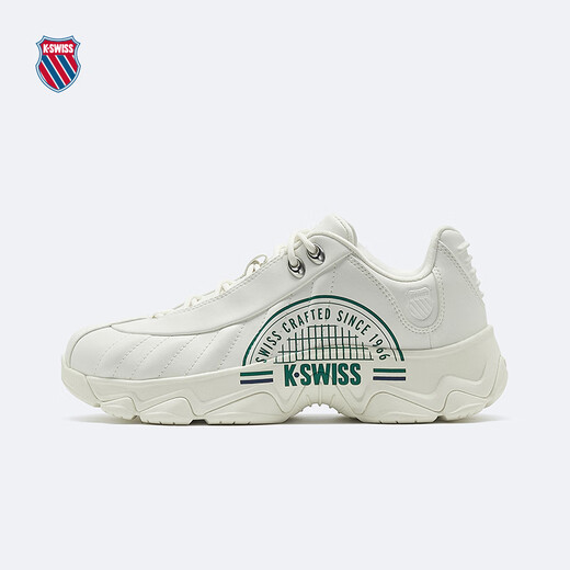 Kswiss Casual Chores pour hommes et femmes Spring New Retro Retro Breathable Couple Comfort Sneakers 9276-US 215 Tofu White / Dream Silver 39