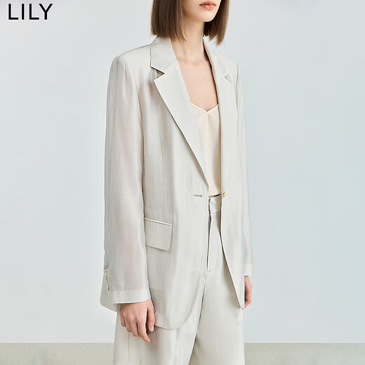 Lily Summer New Damen-Kleidung Temperament Urban Pendler Stil Retro lässige coole einteilige einteilige kleine Anzugjacke 702 flaches Reiscafé m