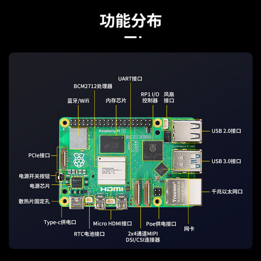Yahboom Raspberry Pi 5 Generation Raspberry Pi 5 Development Board AI Starter Kit PCIe Programmierung 4B Motherboard Python Luxus Computerpaket PI5/16GB