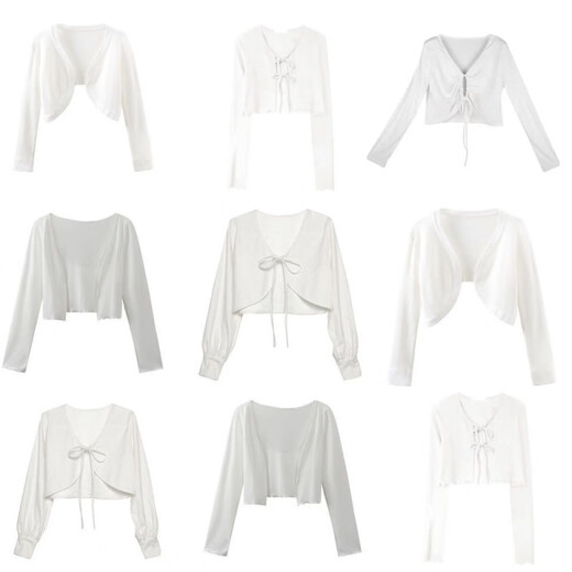 Mu yoyu trug Strickjackenschal für Frauen in der Sommerbluse, dünnes heißes Mädchen trug einen kleinen Mantel für Frühlings- und frühen Herbstduft 9923 Weiß - Bauchabdeckung Top M- Bauchabdeckung Top