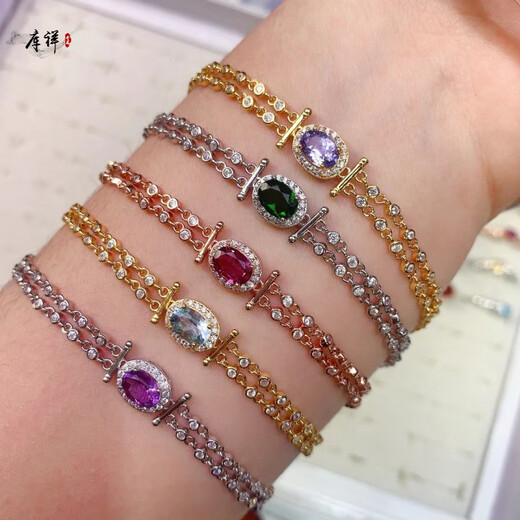 Kuxiang Alexandrite Bracelet Beautiful Color Changing Effect Oval 5*7mm