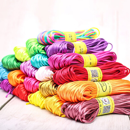 Shusu Chinese Knot Braided No. 5 Thread Zodiac Year Wedding Red Rope Pendant Lanyard Bracelet Necklace DIY Material Tassel Thread No. 5 Braided Red Thread About 40 Meters