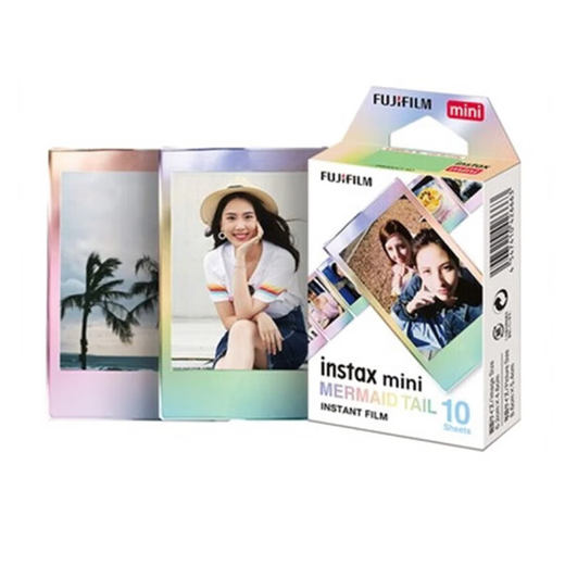 Mini papel fotográfico instantáneo Fuji (aplicable a mini7+/9/11/12/40/90/99/LiPlay/EVO) 10 piezas de papel fotográfico de sirena (regalo aleatorio gratuito)