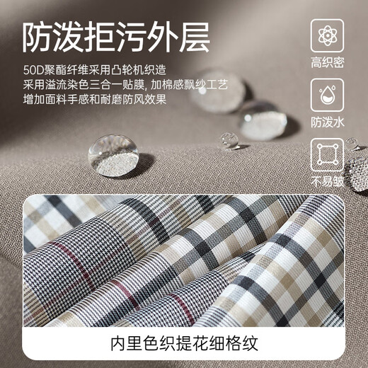 七匹狼风衣外套男中长款连帽三防大衣秋季时尚英伦风防风衣男城市轻户外 701(卡其)-连帽款 175