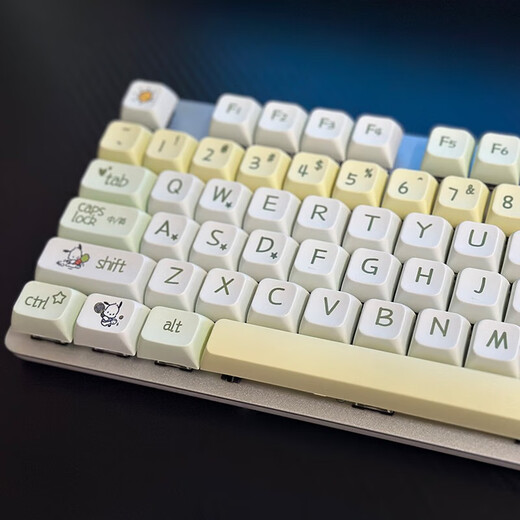 Pipa Bear Logitech 104-Key Mechanical Keyboard Keycap Special Keycap K845/K835/G412/K865 Wear-resistente durchscheinende DIY-Farbinstallation Einfache Silent Cartoon Lady Parcha Dog-Key Cap + Key Puller (Gegenüber)