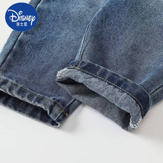 Disney baby denim overalls 2025 spring and summer style for children, boys and girls, 1 to 3 years old, stylish loose overalls for outer wear, blue overalls, size 90, height 90, detachable